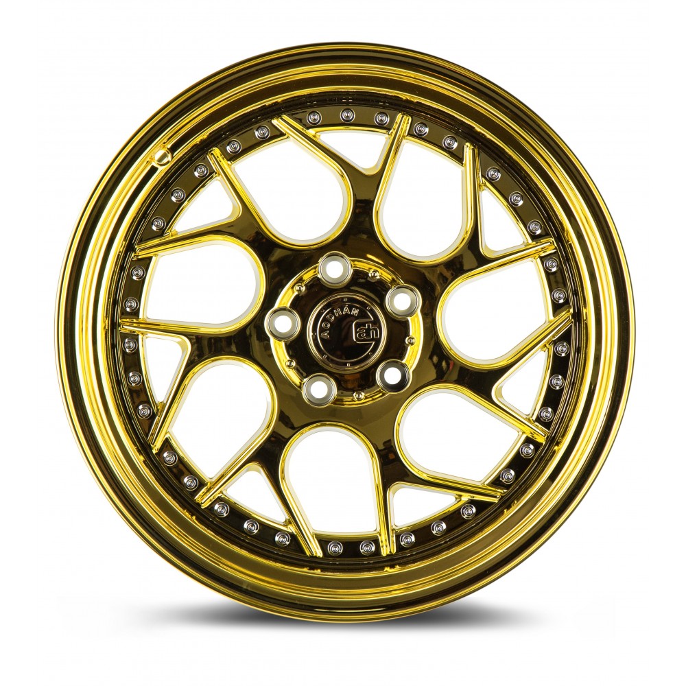 Aodhan DS01 Gold Vacuum W Chrome Rivets 18x10 5 5x114 3 22 Car