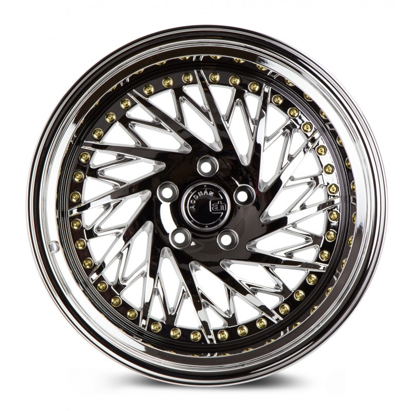 Aodhan DS03 (Driver Side) Vacuum Chrome w/Gold Rivets 18x9.5 5x114.3 +22