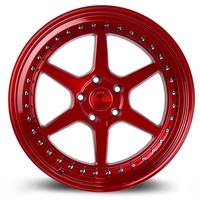 Aodhan DS09 Candy Red w/Chrome Rivets 19x9.5 5x114.3 +15