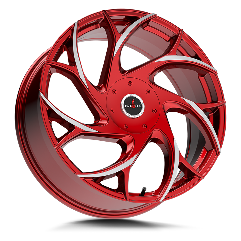 Ignite Inferno Candy Red Milled Tips 20x8.5 5x114.3/5x120 +35