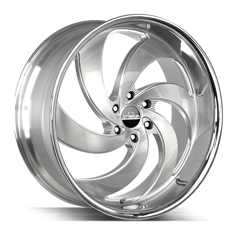 Strada Street Classics Retro 6 Brushed Face Silver Milled SS Lip 24x10 5x127 +15