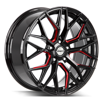 Shift Spring Gloss Black Candy Red Milled 18x8 5x112 +35