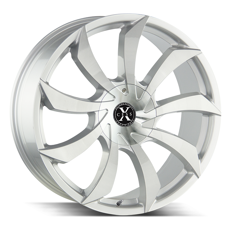 Xcess X01 Brushed Face Silver 22x9 Blank +35
