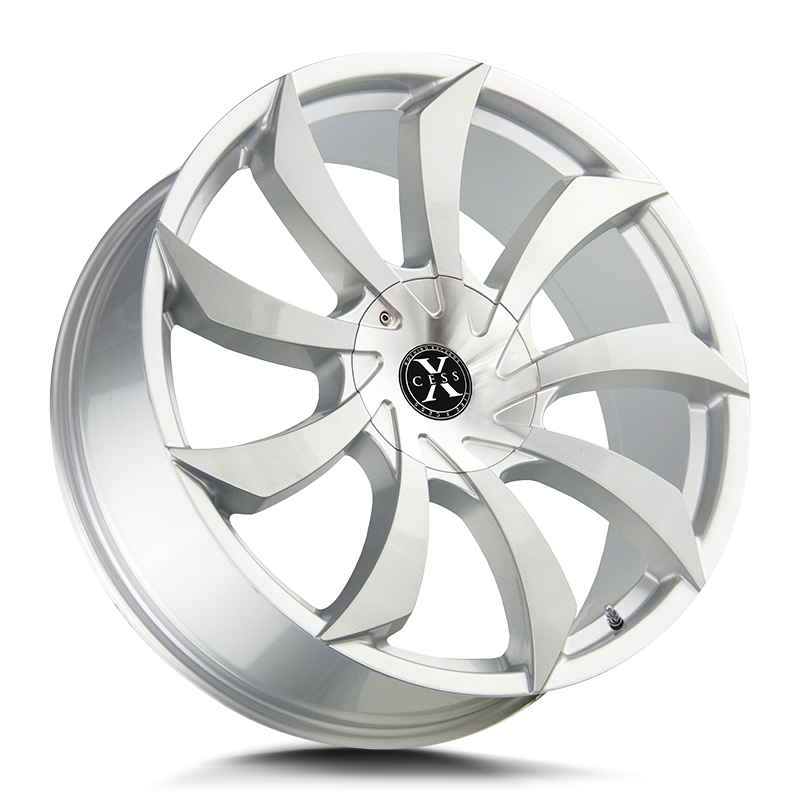 Xcess X01 Brushed Face Silver 22x9 Blank +35